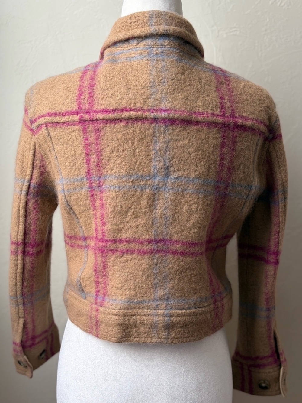 Wilfred Free The Ganna Cropped Shirt Jacket Wool Blend Plaid XS - Picture 9 of 12
